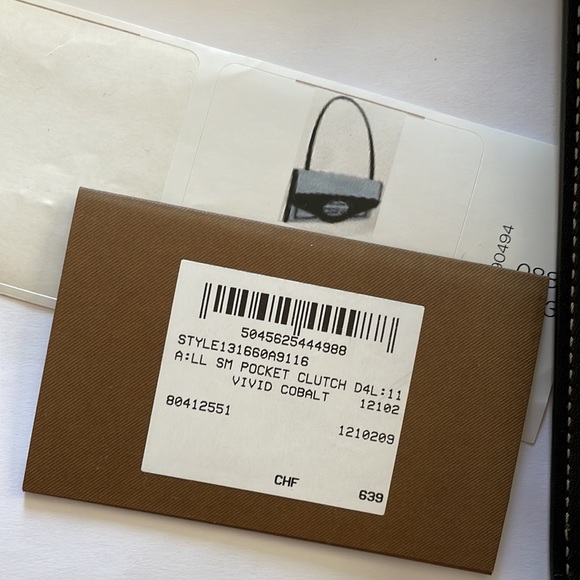 BURBERRY NWT NIB Small Pocket Clutch light blue and black $1300 - Picture 2 of 16